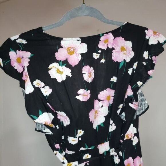 NWT Aqua Floral Print Wrap‎ Dress - Picture 4 of 8